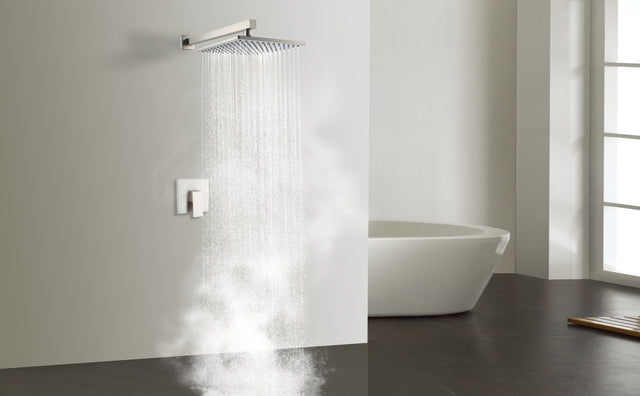 10 Inch Rain Shower Head System Shower Combo Set Bathroom Wall Mount Mixer Shower Faucet Rough-In Valve and Shower Arm Included