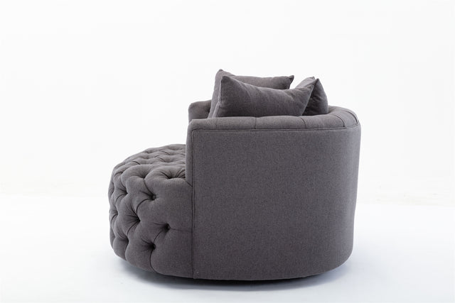 Coolmore Modern swivel accent chair barrel chair for hotel living room / Modern leisure chair Grey