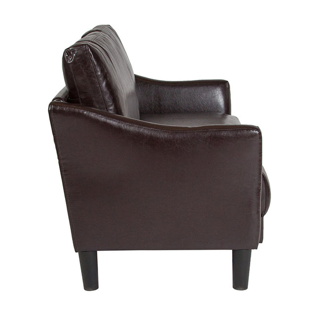 Asti Upholstered Loveseat in Brown Leather