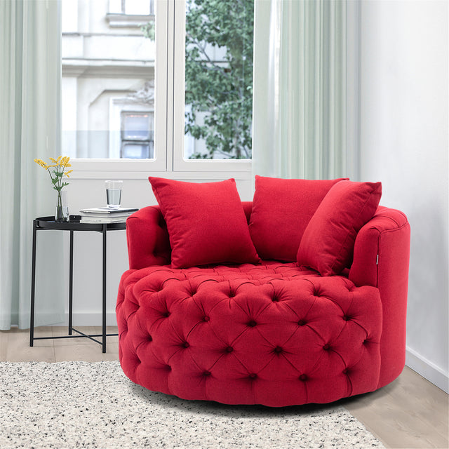Modern Akili swivel accent chair barrel chair for hotel living room / Modern leisure chair Red