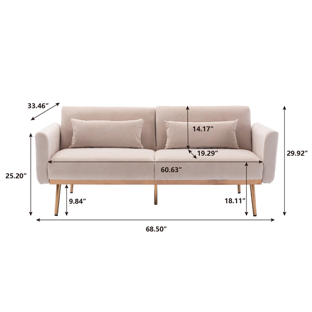 COOLMORE Velvet Sofa , Accent sofa .loveseat sofa with metal feet