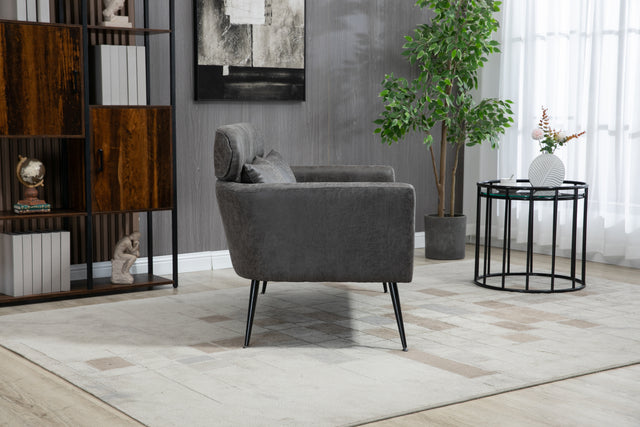 51"W Classical Loveseat Small Sofa Small Mini Room Couch Two-Seater Sofa With 2 Throw Pillows Black Metal Legs for Small Space Office Studio Apartment Bedroom, Valley Gray Bronzing Suede