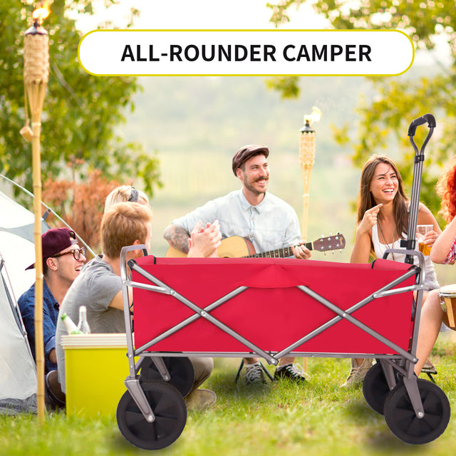 Outdoor Garden Multipurpose Micro Collapsible Beach Trolley Cart Camping Folding Wagon