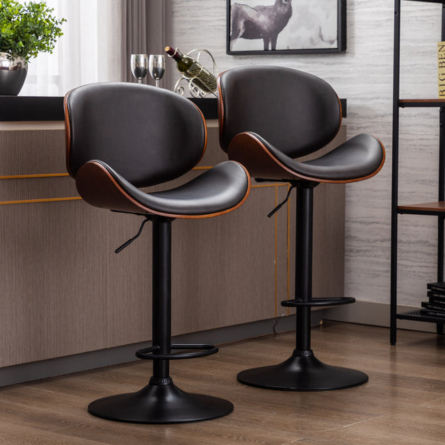HengMing Bentwood Adjustable Bar Stools , Upholstered Swivel Barstool, Mix color PU Leather
Barstools (Set of 2)
