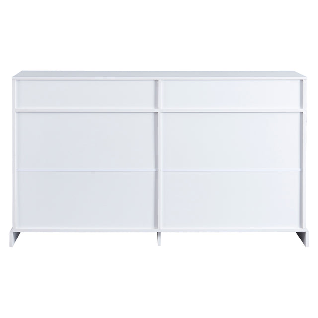 TREXM Kitchen Sideboard Storage Buffet Cabinet with 2 Drawers & 4 Doors Adjustable Shelves for Dining Room, Living Room (White)