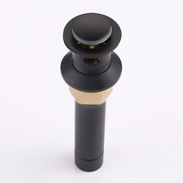 Pop-Up Drain Stainless Steel With Overflow Anti-Clogging for Vessel Sink Lavatory Vanity Sink Drain with Strainer Basket, Matte Black