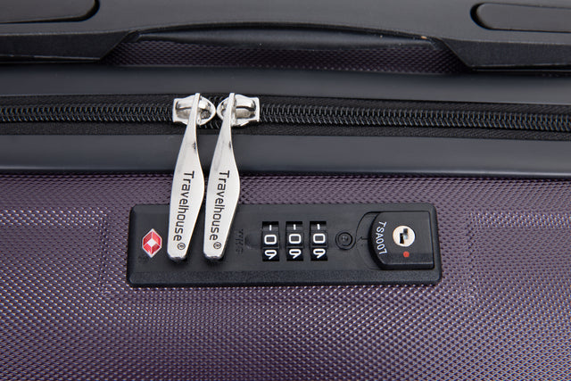 20" Carry on Luggage ABS Lightweight Suitcase, Spinner Wheels, TSA Lock, Purple