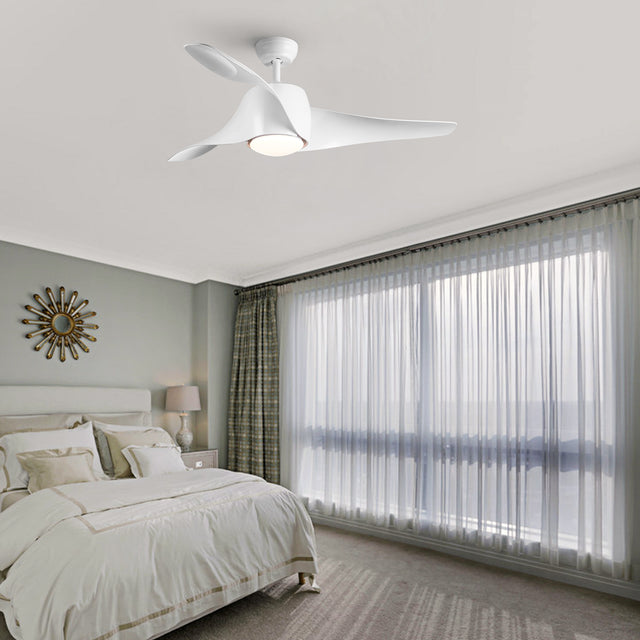 52 In Intergrated LED Ceiling Fan Lighting with White ABS Blade
