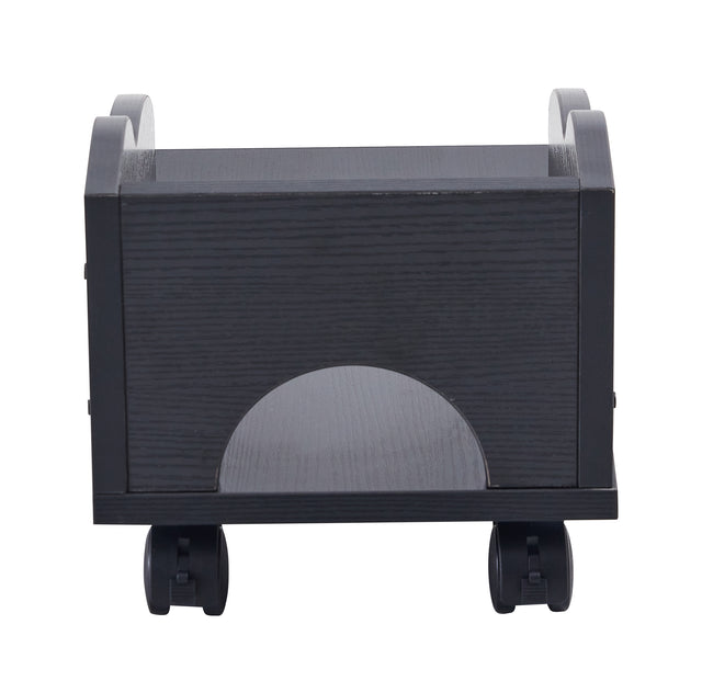 D&N solid wood computer Desk,office table with PC droller, storage shelves and file cabinet , two drawers, CPU tray,a shelf used for planting, single , black. 47.24''L 21.65''W 34.35''H