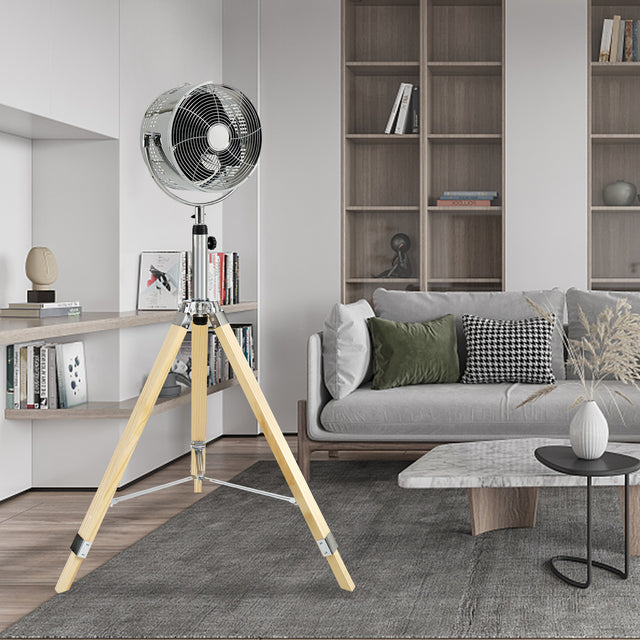 Simple Deluxe Tripod Pedestal Fan, 3 Speed Adjustment, Multiple Wide Angle Standing Fan, Suitable for Bedroom, Living Room and Office, Silver-10 Inch, 10 Inch