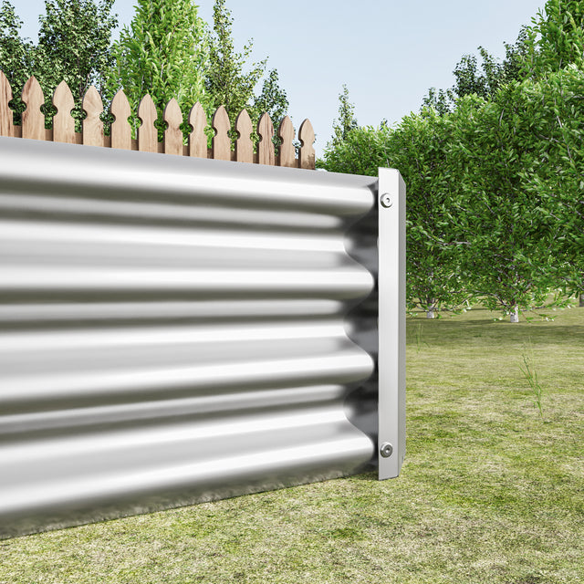 Raised Garden Bed Kit - Metal Raised Bed Garden 7.6x3.7x0.98ft for Flower Planters, Vegetables Herb Silver