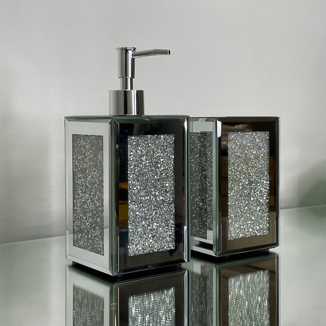 Ambrose Exquisite 2 Piece Square Soap Dispenser and Toothbrush Holder