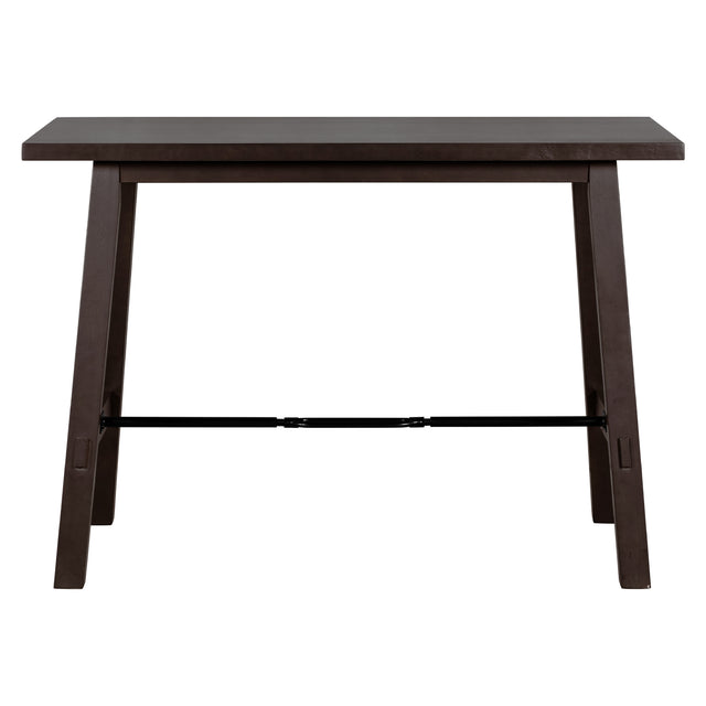 TREXM Counter Height Dining Table Solid Wood & Metal Dining Table for Small Space (Espresso)