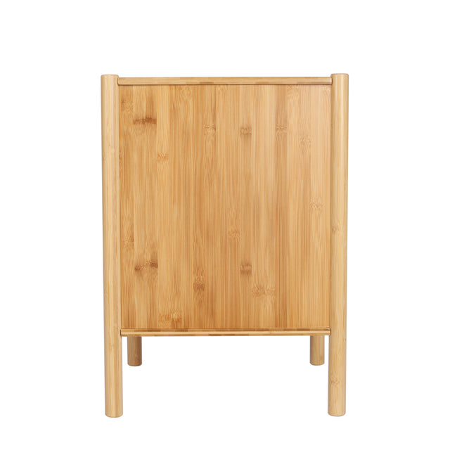1 Door nightstand,Bamboo Mid Century Modern Nightstand,Bedside Table Accent End Table Side Table for Bedroom, Living Room, Natural