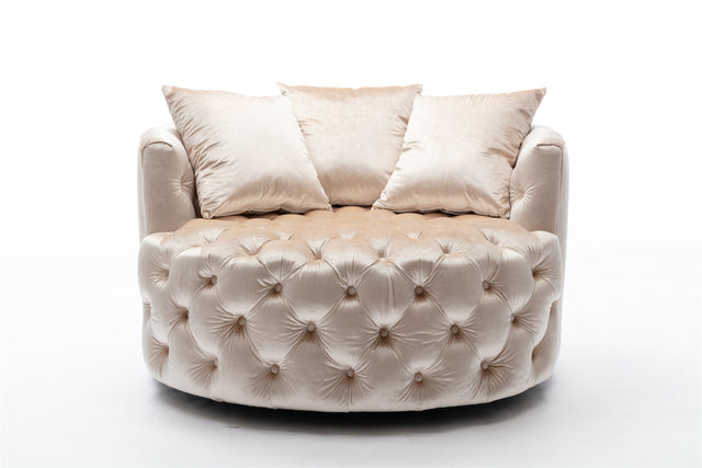 Modern Akili swivel accent chair barrel chair for hotel living room / Modern leisure chair Beige