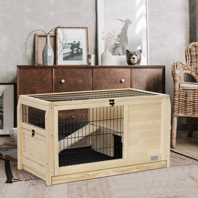 Wood Rabbit Hutch,Guinea Pig House Leak Proof Design