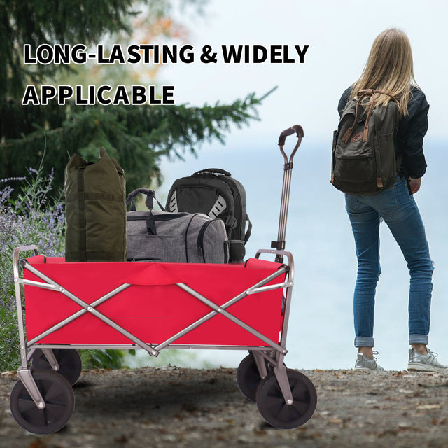 Outdoor Garden Multipurpose Micro Collapsible Beach Trolley Cart Camping Folding Wagon
