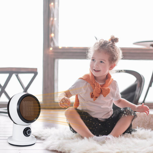 Simple Deluxe Portable Electric Space Heater, 1500W Small Desk Heater Fan with 3 Heat Modes Setting, Overheating Protection, for Bedroom, Office, and Indoor Use, White,11 Inch,HIHEATTABLE11W