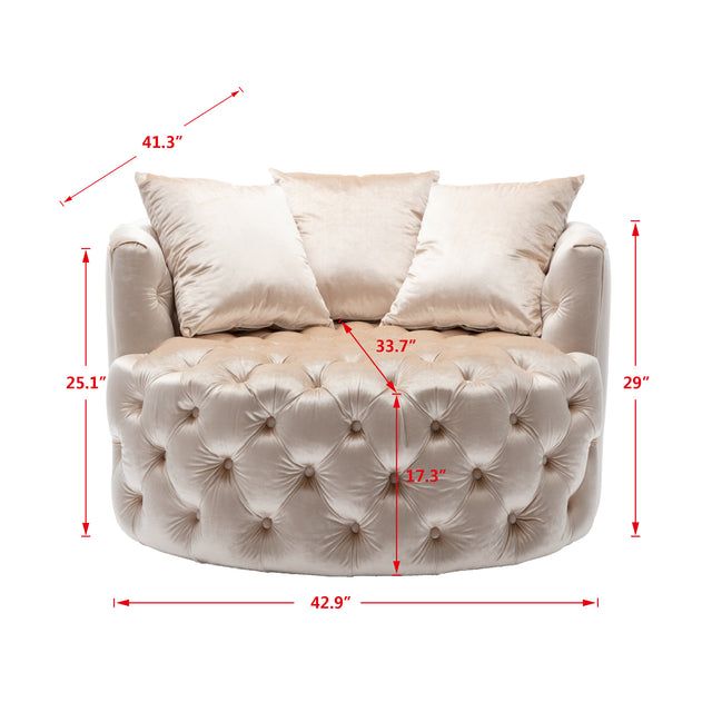 Modern Akili swivel accent chair barrel chair for hotel living room / Modern leisure chair Beige