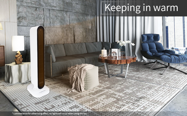 Simple Deluxe Electric Space Heater, 1500W Whole Room Tower Space Heater with Remote 4 Heat Modes Setting, Overheating Protection, for Bedroom, Office, and Indoor Use, White,32"