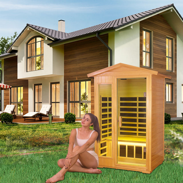 Two Person Outdoor Basswood Far Infrared Sauna Room