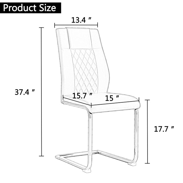 Modern Dining Chairs with Faux Leather Padded Seat Dining Living Room Chairs Upholstered Chair with Metal Legs Design for Kitchen, Living, Bedroom, Dining Room Side Chairs Set of 2 (grey+PU Leather)