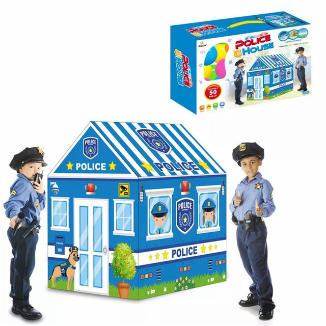 New Police Large Kid Play Tent, Kids Castle Tent House Camping Tents for Kids Indoor Outdoor