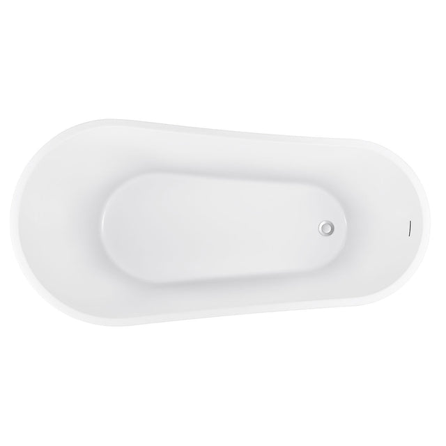59" 100% Acrylic Freestanding Bathtub,Contemporary Soaking Tub,white Bathtub