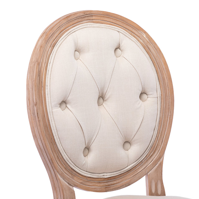 HengMing Upholstered Fabrice French Dining Chair with rubber legs,Set of 2