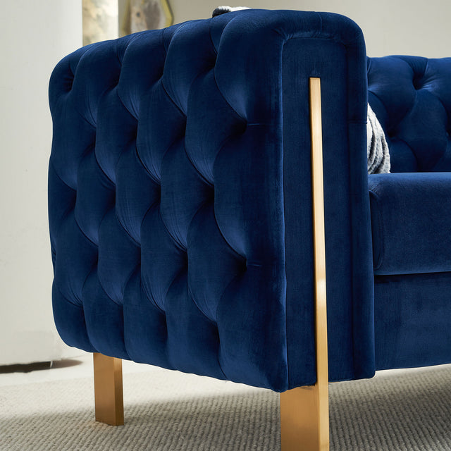 Modern velvet sofa BLUE color