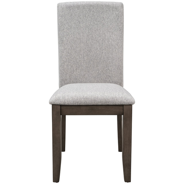 TOPMAX Farmhouse 5-Piece Wood Dining Table Set for 4, Kitchen Furniture Set with 4 Upholstered Dining Chairs for Small Places, Gray Table+Gray Chair