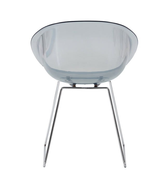 Transparent Semicircle Side Chair, Dinning Chair, 2 pc per set