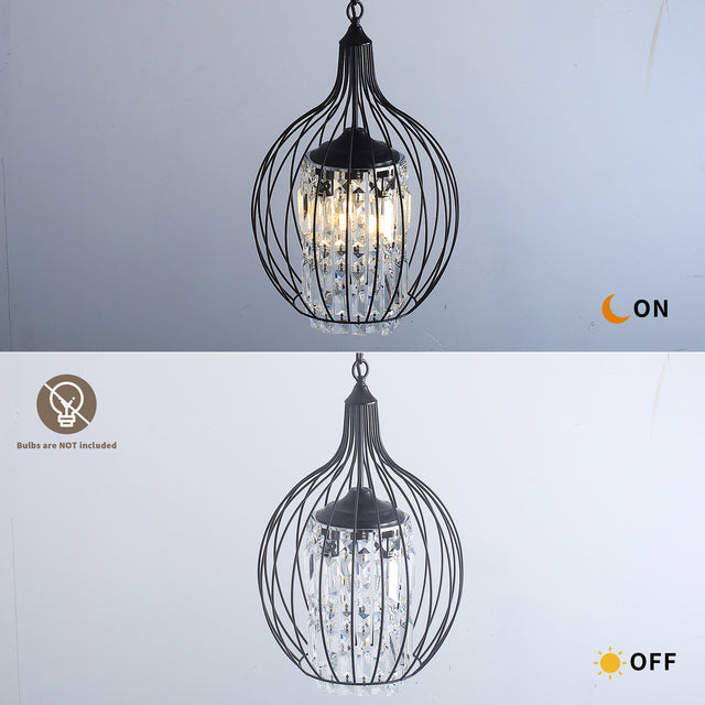 Modern American spherical crystal chandelier -3 bulbs -E12 lamp holder