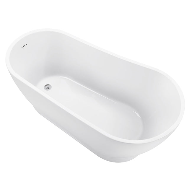 59" 100% Acrylic Freestanding Bathtub,Contemporary Soaking Tub,white Bathtub