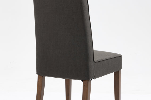 Cover Removable Interchangeable and Washable Gray Linen Upholstered Parsons Chair with Solid Wood Legs 2 PCS