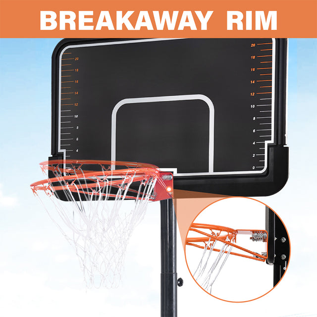 Portable Basketball Hoop & Goal with Vertical Jump Measurement, Outdoor Basketball System with 6.6-10ft Height Adjustment for Youth, Adults