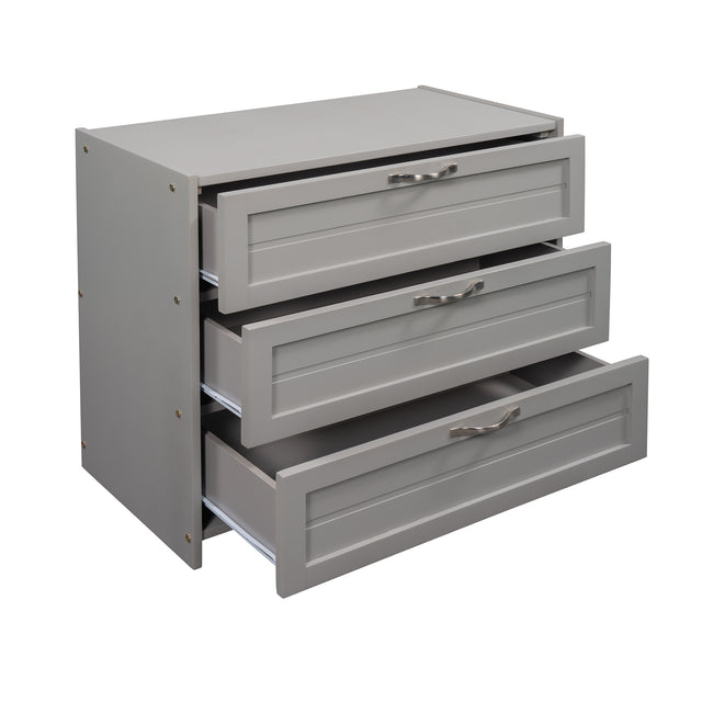 Low Twin Size Loft Bed with Cabinets, Shelves and Slide - Gray(OLD SKU :LP000503AAE)