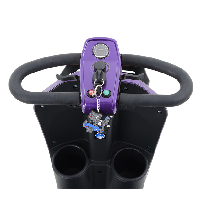 W429S00012 MAX PLUS DARK PURPLE 4 Wheels Outdoor Compact Mobility Scooter with 2pcs*20AH Lead acid Battery, 16 Miles, Cuo Holders & USB charger Port