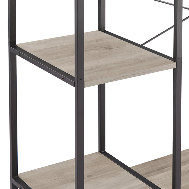 JHX Organized Garment Rack with Storage, Free-Standing Closet System with Open Shelves and Hanging Rod(Grey,45.3’’w x 15.75’’d x 70.08’’h).