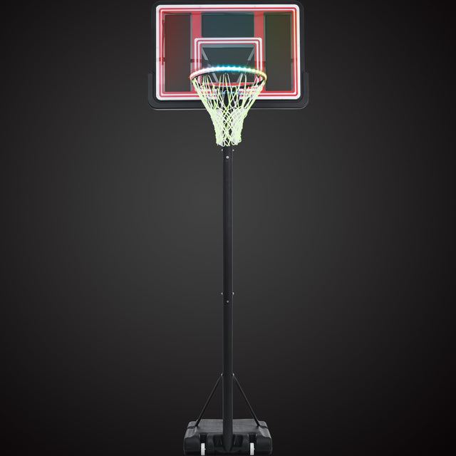 Portable Basketball Hoop Basketball System 4.76-10ft Height Adjustable for Youth Adults LED Basketball Hoop Lights, Colorful lights, Waterproof,Super Bright to Play at Night Outdoors,Good Gift for Kid