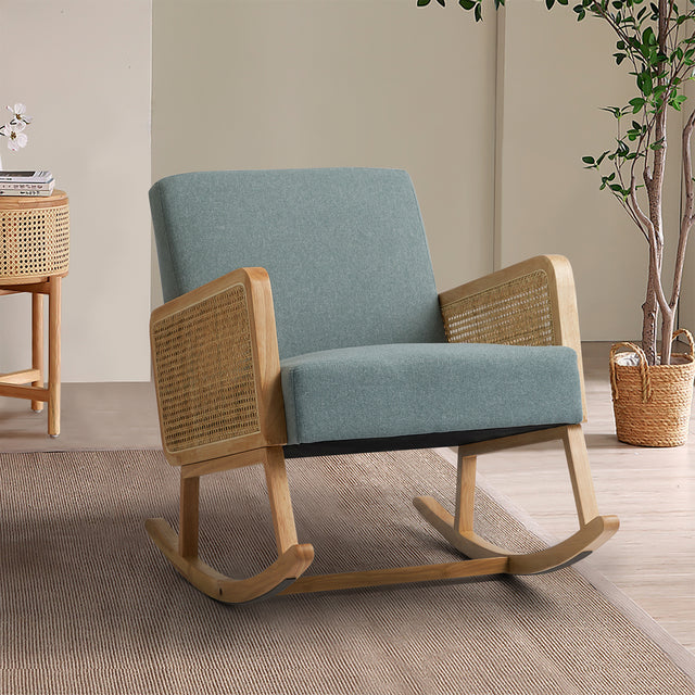 Trachin Rocking Chair with Rattan Arms