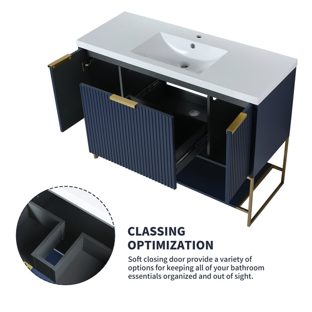 48 Inch Freestanding Bathroom Vanity With Resin Basin,48x18-BVA01148NB
