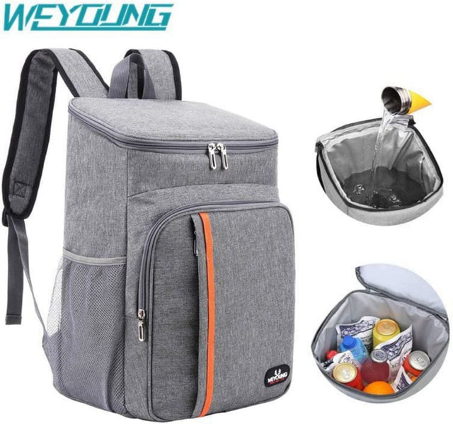 Large Capacity Heat Preservation Backpack Water-Proof Bag Grey