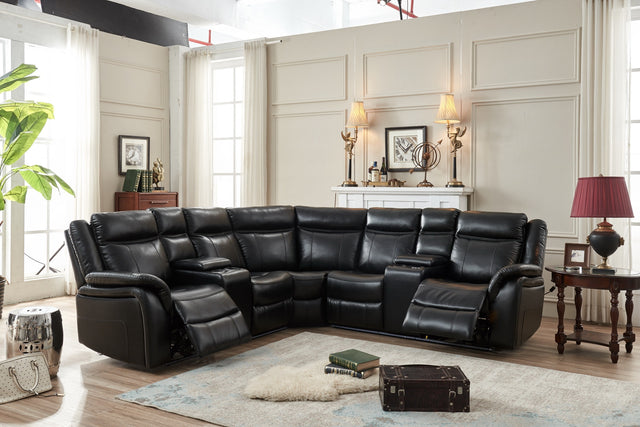 Power reclining Sectional W/LED strip Black Color