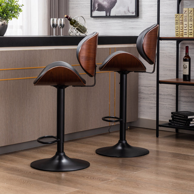HengMing Bentwood Adjustable Bar Stools , Upholstered Swivel Barstool, Mix color PU Leather
Barstools (Set of 2)