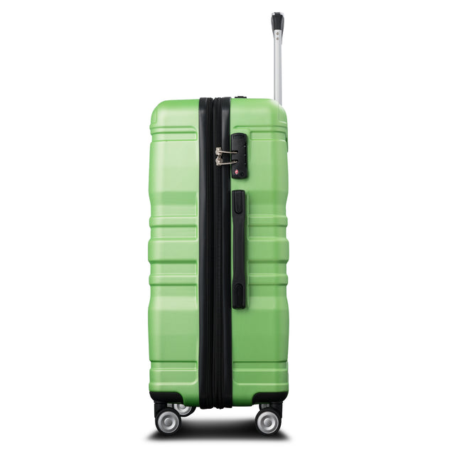 Luggage Sets New Model Expandable ABS Hardshell 3pcs Clearance Luggage Hardside Lightweight Durable Suitcase sets Spinner Wheels Suitcase with TSA Lock 20''24''28''(apple green)