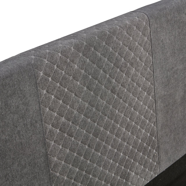 Full Size Platform Bed Frame with Fabric Upholstered Headboard and Wooden Slats Support, Fully Upholstered Mattress Foundation/No Box Spring Needed/Easy Assembly, Dark Grey