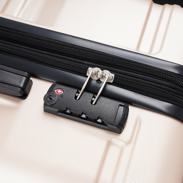 Luggage Sets New Model Expandable ABS Hardshell 3pcs Clearance Luggage Hardside Lightweight Durable Suitcase sets Spinner Wheels Suitcase with TSA Lock 20''24''28'' (Champagne)