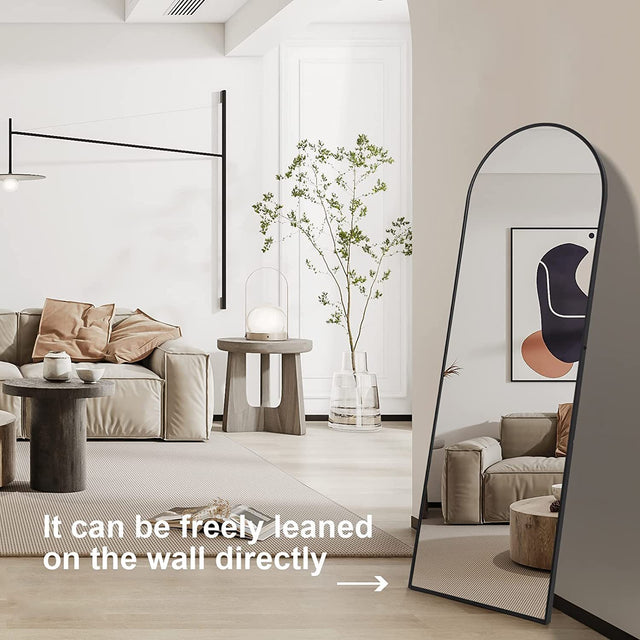 YSSOA Full Length Mirror, Arched-Top Full Body Mirror with Stand, Floor Mirror & Wall-Mounted Mirro