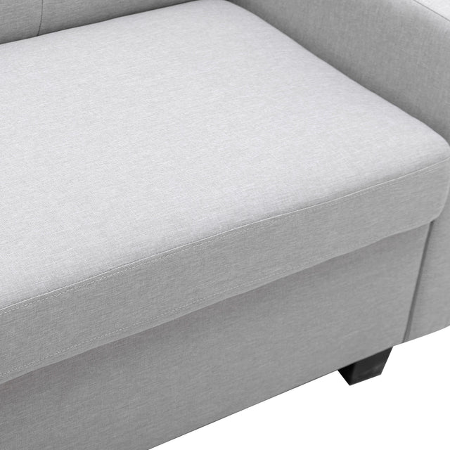 78.3" Convertible Sleeper Sofa Bed,Linen Pull Out Couch with Storage Chaise,Sleeper Counch with Memory Foam Mattress for Small Space Living Room Bedroom Office,Light Gray